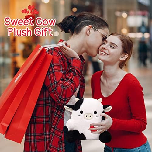 Desdfcer de vaca luxuosa - 3D Cute Vaca Pillow Pillow Toy - Kawaii Cow Plush - Pillow de vaca para todas as idades - Presente para o Dia dos Namorados do Dia Infantil Decoração em casa