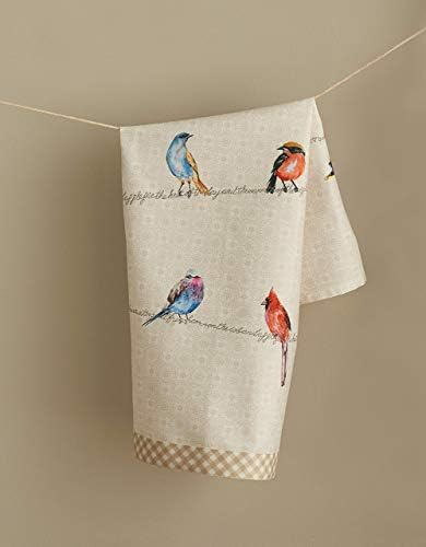Maison D 'Hermine Birdies On Wire Algodão conjunto de 2 toalhas de prato absorvente macio de