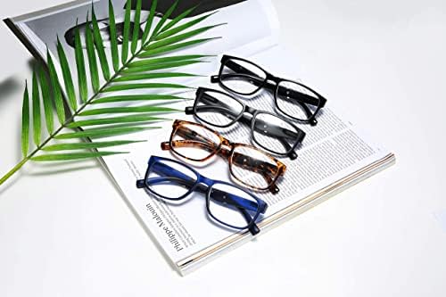 100 clássico 4 pacote de óculos retangulares de leitura de mola de mola de molduras Frames tradicionais Óculos