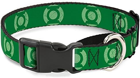 Cola de cachorro de fivela martingale lanterna verde o logotipo acalmou os verdes de 11 a 17 polegadas