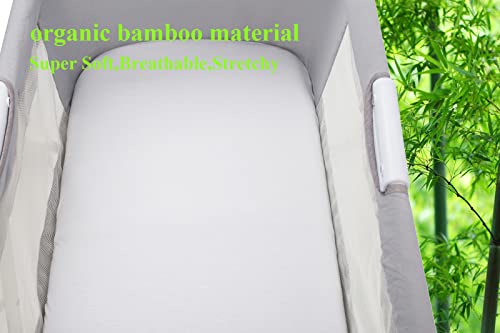 Folha de berço de bambu Conjunto de 2 pacote Ultra Soft Compatível com Halo, Graco, Sonho em mim, Miclassico,