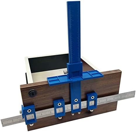 WAYCOYY T-RULER Ajuste ajustável posicionador do gabinete do gabinete do gabinete Hardware de parafuso de parafuso Ferramenta de gabinete Ferramenta Ferramenta de perfuração de gabinete de madeira ajustável Ferramenta de perfuração （azul）