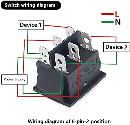 Skxmod KCD4 Rocker Switch On-off 2 Posição 4 pinos/6 pinos Equipamento elétrico com tampa de chave