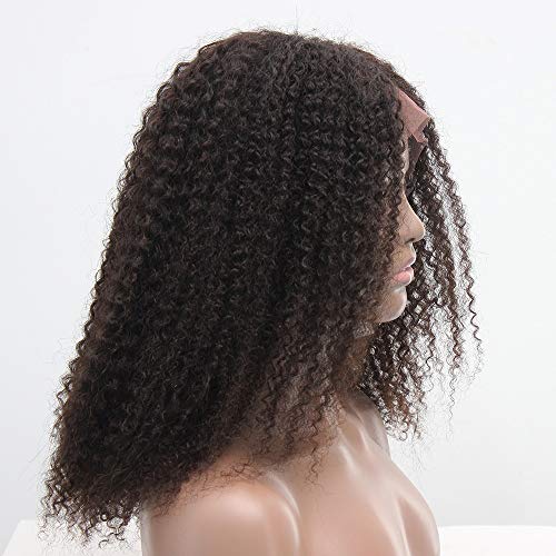 Yang1mn cabelo real renda dianteira africana pequena volume marrom cabelo comprido