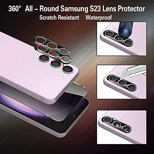 Foneskream [2 + 3 pacote compatível para Samsung Galaxy S23 Protetor de tela de privacidade + protetor de lente