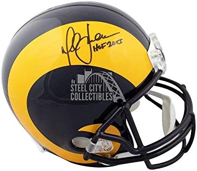 Marshall Faulk Hof Autografado St. Louis Rams Capacete de futebol em tamanho real - JSA COA - Capacetes