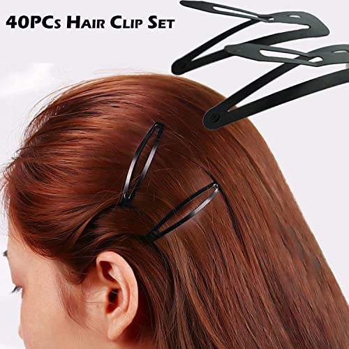 STadux 40 PCs Metal Snap Hair Clip