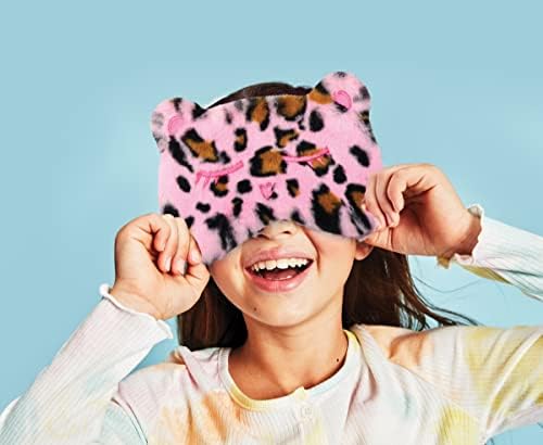 IsCream Fun e Furry Setin Lined Bordeded Sleep Mask for Girls - Lush Leopard