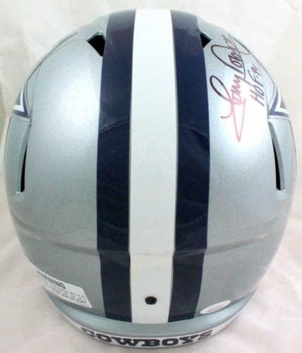 Tony Dorsett autografou Dallas Cowboys f/s capacete de velocidade com hof -jsa w *preto - capacetes