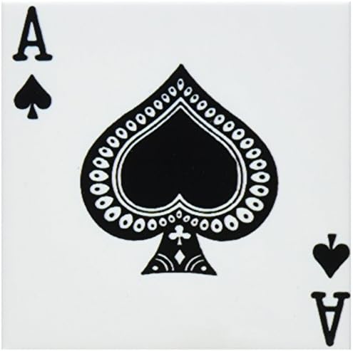 3drose cst_76552_4 Ace of Spades Playing Card Black Black Spade Suit-Cerâmico Montanha-russa, conjunto de 8