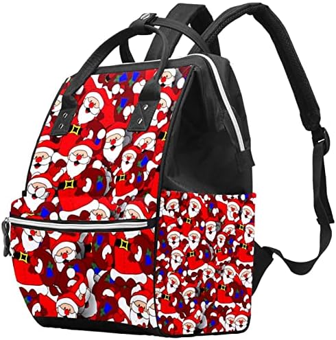 Christmas Papai Noel Presente Red Merry Natal Backpack Backpack Baby Nappy Changing Bags Multi Função Bolsa de