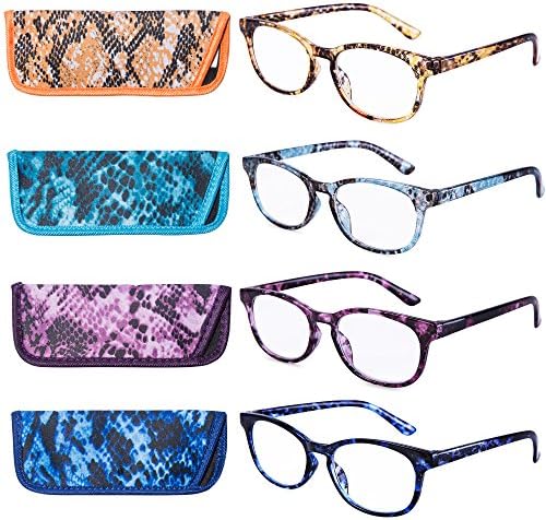 Óculos de leitura de óculos 4 Pacote de moda de qualidade leitores coloridos para mulheres