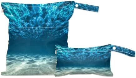 Bolsa seca molhada água do mar, padrão subaquático Organizador de bolsas de fraldas reutilizáveis ​​à