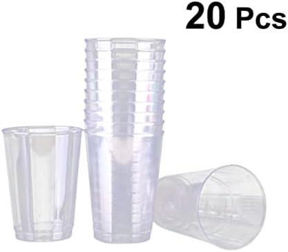 Luxshiny Copo descartável 20 PCS Copas de plástico transparentes xícaras descartáveis ​​xícaras de vinho coquetel coquetéis de coques bebendo copos de copos para degustação de uísque amostras de alimentos molho mergulhando 250 ml de xícaras descartáveis
