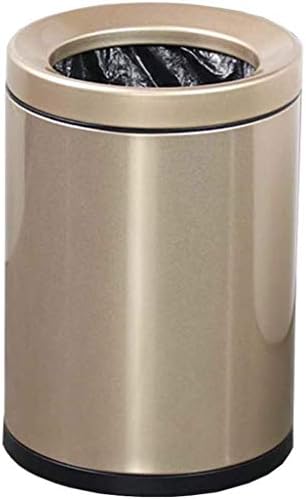 Lixo lxdzxy lata, sobrepondo lata de lixo de aço inoxidável redondo superior, looks com forros atraentes -