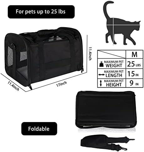Caixa de transporte de gato - Airline de transportador de animais de estimação aprovados, protegidos de viagem