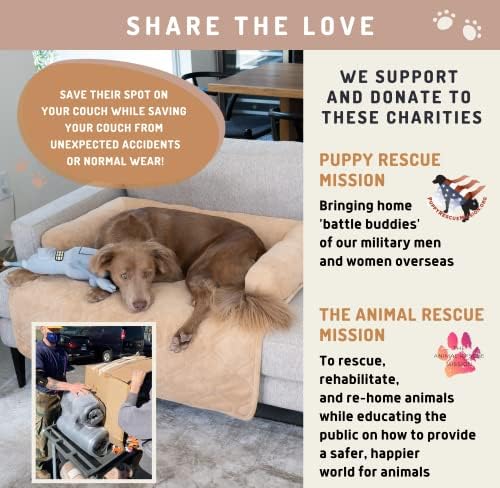 Bush Paws Pet Furniture Cober com travesseiro de apoio para cães e gatos | Anti -deslizamento e impermeabilizados
