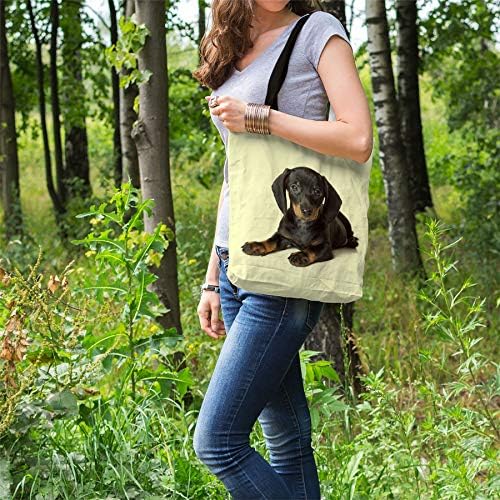 Bang Tidy Roupas Dachshund Salsicing Gifts para proprietários de amantes de cães - sacolas de ombro de compras reutilizáveis ​​com cães em - limão