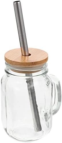 Hemotão 1 conjunto de jarra de pedreiro xícaras de vidro transparentes com xícaras de café geladas