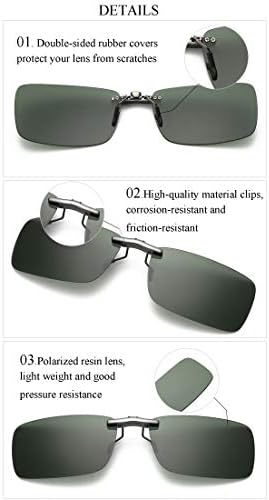 FF Frazala Clipe polarizado em óculos de sol Os óculos de sol Anti -brilho sem brilho para óculos de prescrição