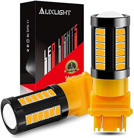 Auxlight 3157 3156 T25 3056 4157 1400 Lumens super brilhante Baixa lâmpadas LED de lâmpadas LEDs de lâmpadas para sinalizador de giro Luzes de estacionamento e luzes laterais, amarelo âmbar amarelo