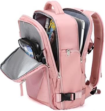 Mochila de viagem Coowoz para homens Airlines Airline aprovada, Continue Onpack, Backpack de caminhada grande mochila à prova d'água Backpack Pink Casual Daypack Fit de 15,6 polegadas Backpack Backpack College