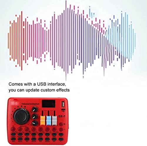 FZZDP Multifuncional Cartão de som ao vivo Conjunto de volume Volume Ajuste Audio Mixer Som Som Card para transmitir som ao vivo com microfone