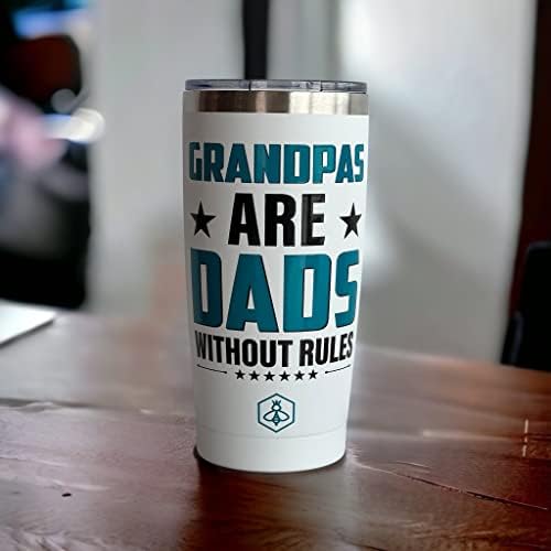 Biddlebee Grandpa Gifts Vovó Tumbler de caneca de café de viagem com tampa deslizante | Presentes de aniversário do avô | Copas de vovô engraçadas | Melhor avô, abuelo, papai, avô