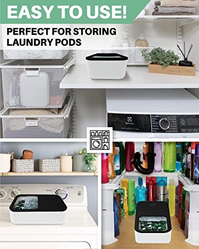 Skywin Laundry Pod recipiente com tampa deslizante | Recipiente de armazenamento de lavanderia elegante
