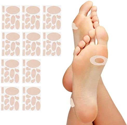 Moleskin adesivo almofadas para pés - prevenção de bolhas de prevenção - 110 peças - 10 folhas de 11 formas