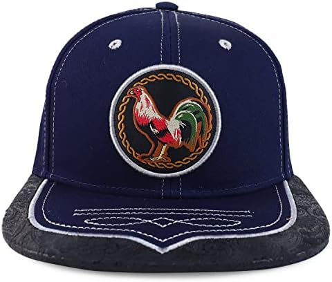 Trendy Apparel Shop Rooster Patch Flatbill Snapback Baseball Cap