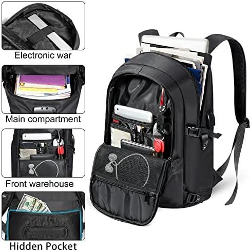 Tzowla 35 litros anti -roubo com laptop de porta de carregamento USB Backpack