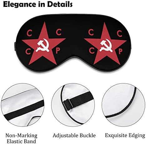 CCCP URSS Star Sleep Mask Soft Blindfold Máscara de olho portátil com cinta ajustável para homens mulheres
