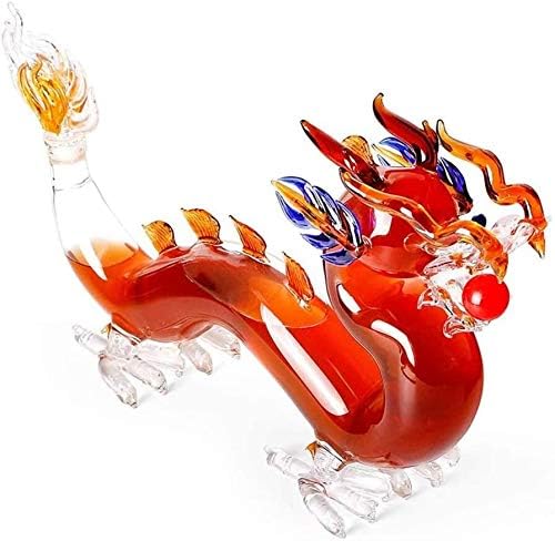 Decanter de uísque em forma de dragão chinês, decantadores de vinhos de vidro de bar de vidro em casa,