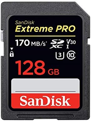 Sandisk 128GB SDXC Extreme Pro Memory Card Pacarle trabalha com o Olympus OM-D E-M10 Mark II, Pen E-PL9 Câmera