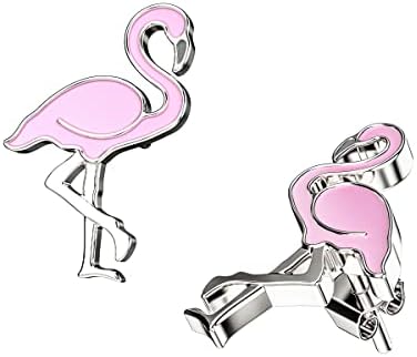 Brincos de flamingo rosa - Presente de flamingo fofo para mulheres ou meninas - jóias com um cartão
