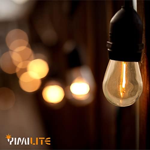 Lâmpadas LED de reposição à prova de quebra de Yimilite S14, 1W equivalente a 10W, lâmpadas de cordas de cordas externas de 2200k e 22