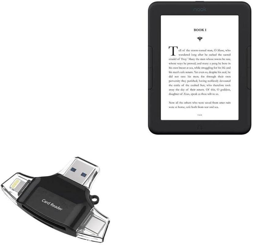 Boxwave Gadget Smart Compatível com Barnes & Noble Nook Glowlight 4 - AllReader SD Card Reader, MicroSD