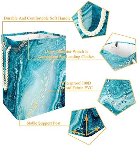 NDKMEHFOJ Blue Paint Rapazina cestas de lavanderia Cortador de roupas sujas de roupas d'água colorida