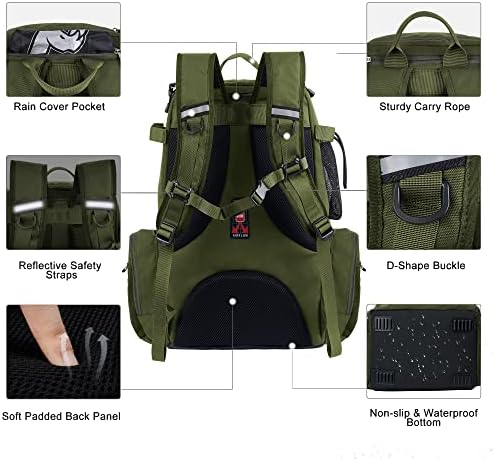N Nevo Rhino Fishing Tackle Backpack com suportes de haste, 4 caixas de equipamento, 40L GRANDE SACO