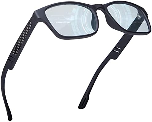 AnyLuv atualizou os óculos de bloqueio de luz bule para homens e mulheres, óculos de jogo de computador anti -olho de tensão ocular requintada estrutura de retângulo com lente transparente