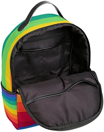YZGO listrado Rainbow Children Backpacks para meninos para meninos Livros de lona de lona Bolsas de laptop de