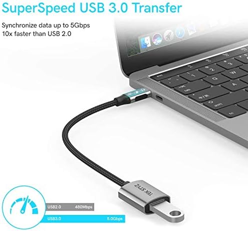 O adaptador TEK Styz USB-C USB 3.0 funciona para o Samsung Galaxy S20/Fe/Ultra/S20+/5g/Fan/Fan/Plus OTG