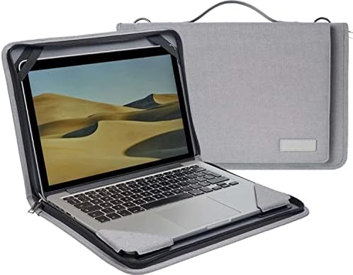 Caixa de mensageiro de laptop de couro cinza Broonel - Compatível com Acer Swift x Laptop Ultra