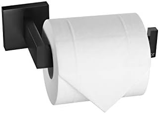 Suporte de papel higiênico preto Buvelot, suporte de lenço de papel higiênico quadrado de estilo moderno para banheiro, suportes de laminação de tecido montado na parede, preto fosco, 07103030-MB LES Series