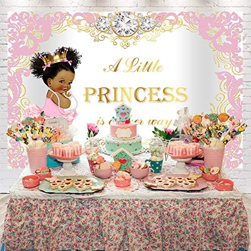5x3 pés de princesa real princesa pano de fundo para menina rosa dourado decorações de festas de bebê rosa