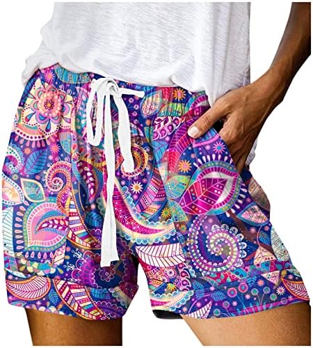 Shorts de verão para mulheres casuais lounge confortável shorts de praia de coloração pura