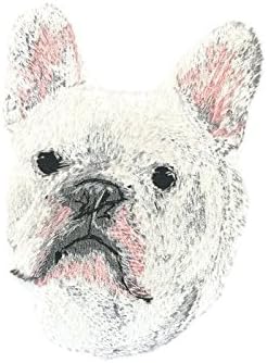 Retratos de rosto de cães incríveis [bulldog-2 francês] personalizado e exclusivo] Ferro bordado On/Sew Patch [3,5 *4] [feito nos EUA]