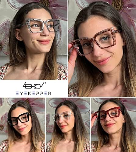 Eyekepper 5-Pack Garesdizs Reading Glasses for Women Square Design Readers