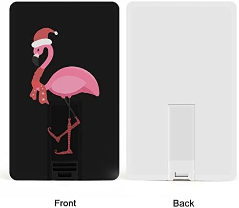 Flamingo em chapéu de Papai Noel e cachecol USB 2.0 Flash-DRIVES MEMATE Stick Stand